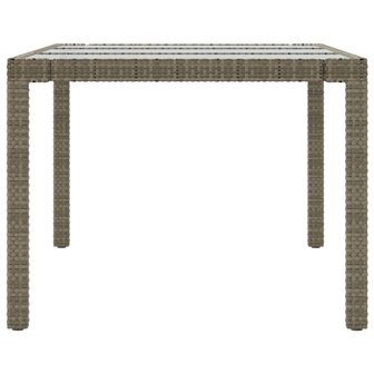 Tuintafel 190x90x75 cm gehard glas en poly rattan grijs 8720286666500 4