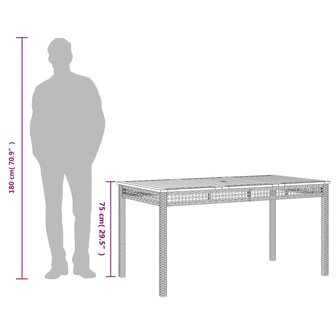 Tuintafel 140x80x75 cm poly rattan en acaciahout beige 8721012308145 9