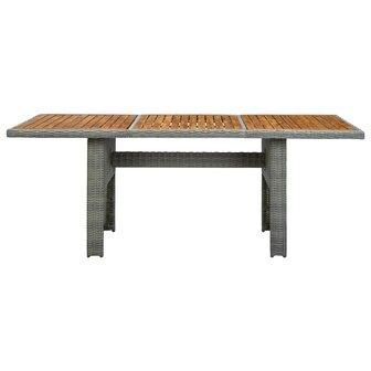 Tuintafel poly rattan en massief acaciahout lichtgrijs 8720286156209 2