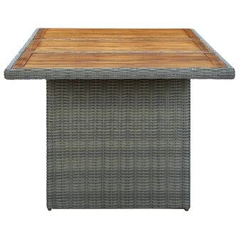 Tuintafel poly rattan en massief acaciahout lichtgrijs 8720286156209 3