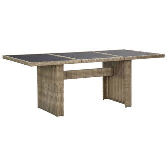 Tuintafel 200x100x74 cm glas en poly rattan bruin 8720286065792 1