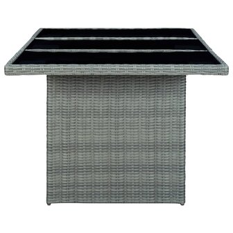 Tuintafel poly rattan en gehard glas lichtgrijs 8720286156193 3