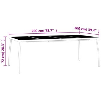 Tuintafel 200x100x72 cm staalgaas antracietkleurig 8720845775063 7