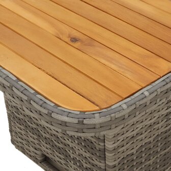 Tuintafel 110x110x71 cm poly rattan en acaciahout grijs 8721012449466 9