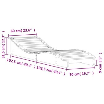 Ligbed 205x60x31,5 cm massief grenenhout 8721012457034 9