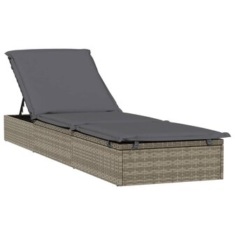 Ligbed met rond dak 211x57x140 cm poly rattan grijs 8720845670740 5