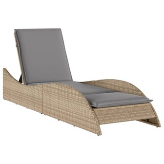 Ligbed met kussen 60x205x73 cm poly rattan beige 8721012449060 2