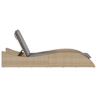 Ligbed met kussen 60x205x73 cm poly rattan beige 8721012449060 5