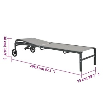 Ligbedden 2 st met tafel textileen en staal 8720286647356 8