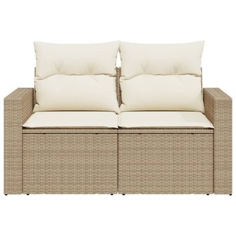 Tuinbank 2-zits met kussens poly rattan beige 8721012334632 4