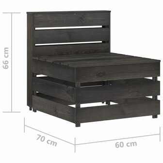 Tuinmiddenbank pallet ge&iuml;mpregneerd grenenhout grijs 8720286326695 6