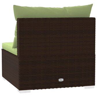 Tuinmiddenbank met kussens poly rattan bruin 8720286698198 5