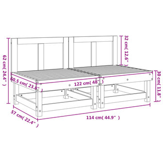 Tuinmiddenbanken 2 st massief grenenhout honingbruin 8720845806088 8