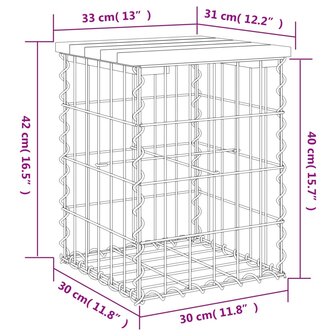 Tuinbank schanskorfontwerp 33x31x42 cm massief grenenhout 8720845445911 8