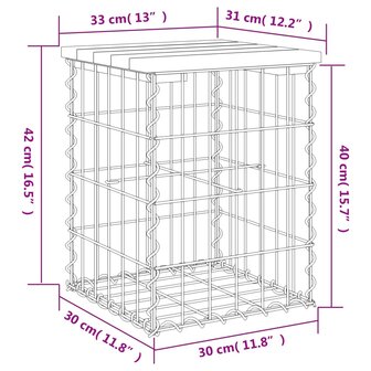 Tuinbank schanskorfontwerp 33x31x42 cm ge&iuml;mpregneerd grenenhout 8720845445935 8