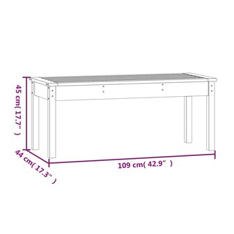 Tuinbank 109x44x45 cm massief grenenhout zwart 8720845691349 8