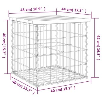 Tuinbank schanskorfontwerp 43x44x42 cm ge&iuml;mpregneerd grenenhout 8720845446024 8