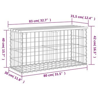 Tuinbank schanskorfontwerp 83x31,5x42 cm massief grenenhout 8720845446123 8