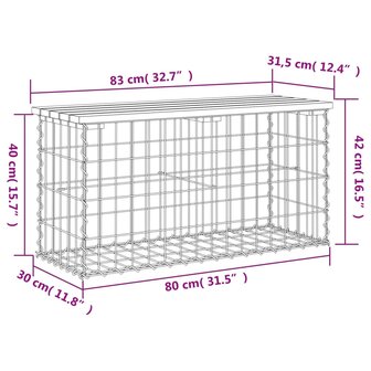 Tuinbank schanskorfontwerp 83x31,5x42 cm massief douglashout 8720845446130 8