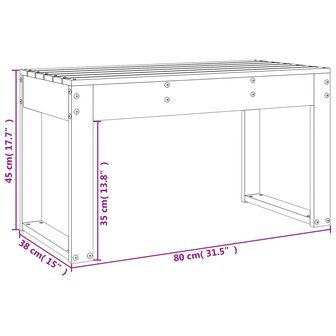 Tuinbank 80x38x45 cm massief grenenhout 8720845808532 8