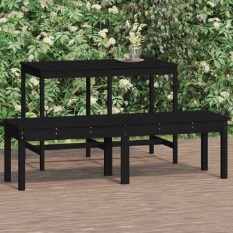 Tuinbank 2-zits 159,5x44x45 cm massief grenenhout zwart 8720845691400 1