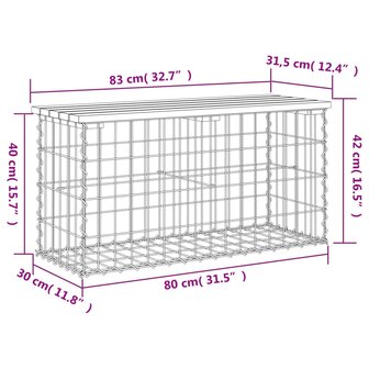 Tuinbank schanskorfontwerp 83x31,5x42 cm ge&iuml;mpregneerd hout 8720845446147 8