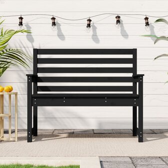 Tuinbank 109x48x91,5 cm massief grenenhout zwart 8720845691820 1