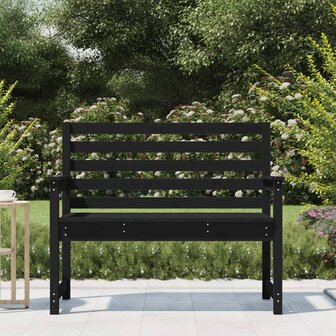 Tuinbank 109x48x91,5 cm massief grenenhout zwart 8720845691820 3