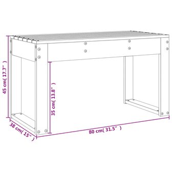 Tuinbank 80x38x45 cm massief grenenhout honingbruin 8720845808563 8