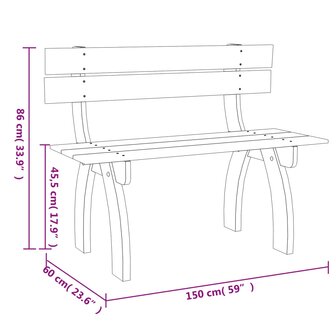 Tuinbank 150 cm ge&iuml;mpregneerd grenenhout 8718475975960 5