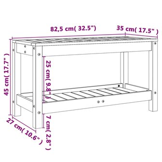 Tuinbank 82,5x35x45 cm massief grenenhout zwart 8720845433857 9