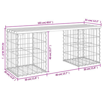 Tuinbank schanskorfontwerp 103x31x42 cm ge&iuml;mpregneerd hout 8720845445966 8