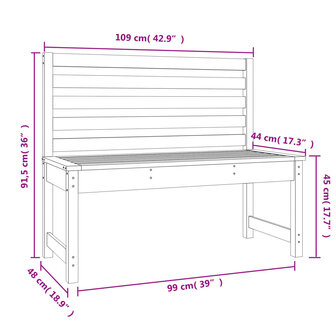 Tuinbank 109 cm massief grenenhout honingbruin 8720845691578 7