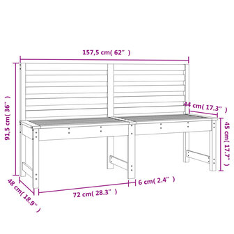 Tuinbank 157,5 cm massief grenenhout grijs 8720845691622 7