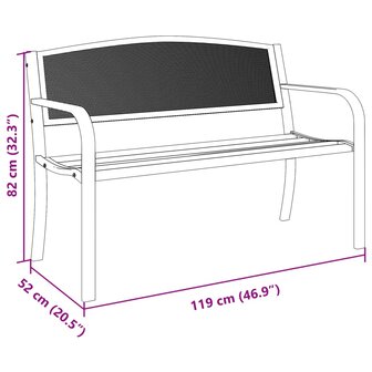 Tuinbankje 119 cm staal zwart 8721012475649 8