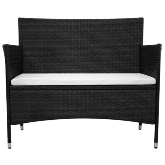 Tuinbank 90 cm poly rattan zwart 8718475501879 3