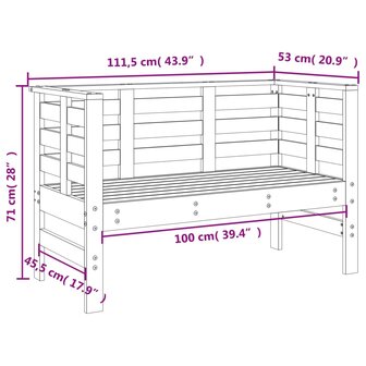 Tuinbankje 111,5x53x71 cm massief grenenhout 8720845808952 9