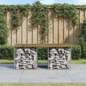 Tuinbank schanskorfontwerp 103x44x42 cm ge&iuml;mpregneerd hout 8720845446055 1