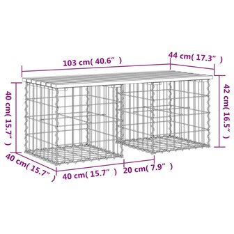 Tuinbank schanskorfontwerp 103x44x42 cm ge&iuml;mpregneerd hout 8720845446055 8