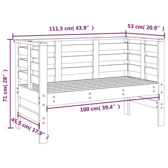 Tuinbankje 111,5x53x71 cm massief douglashout 8720845809003 9