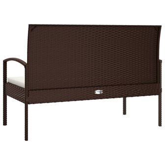 Tuinbank met kussen 105 cm poly rattan bruin 8720845717889 5