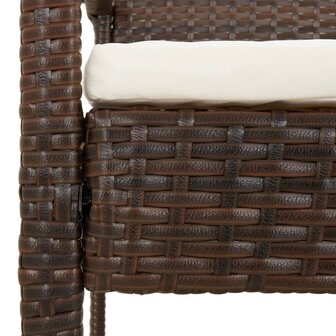 Tuinbank met kussen 105 cm poly rattan bruin 8720845717889 6