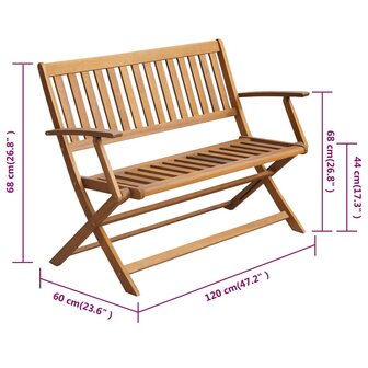 Tuinbank met kussen 120 cm massief acaciahout 8720286281697 8