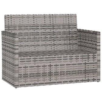 Tuinbank met kussens 105 cm poly rattan grijs 8720845730116 3