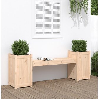 Bankje met plantenbakken 180x36x63 cm grenenhout 8720845809195 1