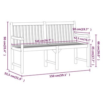 Tuinbank 150 cm massief acaciahout 8720286668481 7