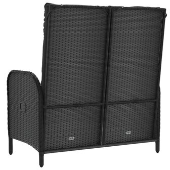 Tuinbank verstelbaar met kussens 107 cm poly rattan zwart 8720845679569 5