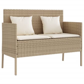 Tuinbank met kussens poly rattan beige 8721012309661 2