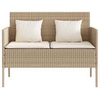 Tuinbank met kussens poly rattan beige 8721012309661 4