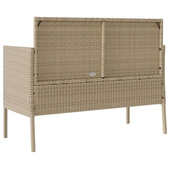 Tuinbank met kussens poly rattan beige 8721012309661 6